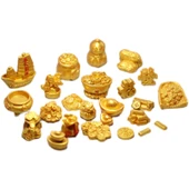 Reçine Altın Külçe Para Ağacı Model - Açık Gri (2-4cm) - 2