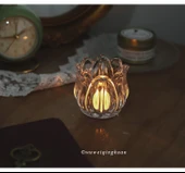 Çiçek Kristal Cam Mumluk Romantik Ev Dekorasyonu - 10 Mum - 10