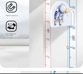 Manyetik Bebek Boy Ölçer Duvar Sticker - Yıldız Astronot + Dinozor Ayak Ölçer - 9