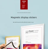 Manyetik Çerçeve Sticker - 50x70 cm - 2'li Paket (Altın/Gümüş) - 5