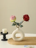Seramik Vazo ve Yapay Çiçekler - Yapay Çiçekli 3'lü Set B - 3