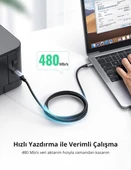 UGREEN 80802 US369 USB-A to USB-B 2.0 Örgülü Yazıcı Kablosu 1.5metre - 3