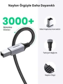 UGREEN 80802 US369 USB-A to USB-B 2.0 Örgülü Yazıcı Kablosu 1.5metre - 4