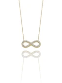 Minik Klasik Tek Sonsuzluk Çok Şık 14 Ayar Altın Kolye thumbnail 1