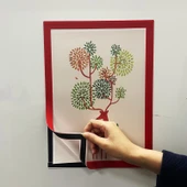 Manyetik A3 Çift Katmanlı Kırmızı Etiket - 2'li Paket - Yapışkanlı - 1