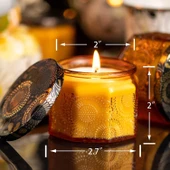 DIY Aromaterapi Mum Şişesi - 120ml - Sekizgen - Amber Renkli - 5