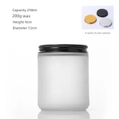 Aromaterapi Mum Cam Kabı - 200g Beyaz + Altın Kapak - 1