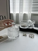 Taç Kabartmalı Cam Kavanoz - İskandinav Tarzı - İki Adet - 3
