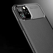Gpack Apple iPhone 11 Pro Kılıf Negro Karbon Dizayn SilikonNano Glass - 3