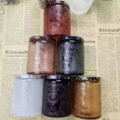 DIY Mum Boş Cam Bardak Kabı - Küçük Boy Turuncu Kapaklı - 7