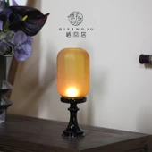 Çin Zen Tarzı Aromaterapi Mumluk Antika Abajur Seramik Çay Odası Işığı - Beyaz - 8