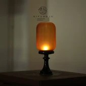 Çin Zen Tarzı Aromaterapi Mumluk Antika Abajur Seramik Çay Odası Işığı - Beyaz - 5