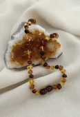 Kolye Kehribar Amber Doğaltaş Karışık Renkli Bebek Kolyesi - 1