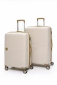 Elatae Exclusive Pro Polipropilen Kırılmaz 2'li Valiz Seti Büyük Boy - Orta Boy Bej - Vizon 5239 thumbnail 1