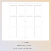 Manyetik Mini Fotoğraf Kartı Standı - 12 Izgaralı (Braketli) - 6.5x9cm - 1
