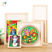 DIY Ahşap Resim Çerçevesi - Açık Gri Derin Oyuklu 15*20cm - 2