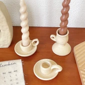 Seramik Aromaterapi Mumluğu - Siyah Kokulu Mum 2'li Paket - 11