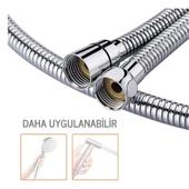 DESIPHON Paslanmaz Kopmaz Patlamaz Kaliteli Çelik Duş Hortumu Tüm Duş Setleri Ile Uyumlu - 200cm - 5
