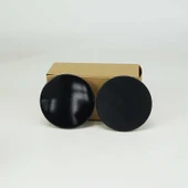 Siyah Cam Mumluk - Parlak Siyah Bardak 7x8.5cm + 75# Parlak Siyah Kapak (Plastik Halka) (200ml) - 9