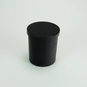 Siyah Cam Mumluk - Parlak Siyah Bardak 7x8.5cm + 75# Parlak Siyah Kapak (Plastik Halka) (200ml) - 4
