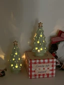 Retro Noel Mumluk - Seramik Yıldız Noel Ağacı Gece Lambası (2 Adet) - 1