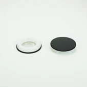 Siyah Cam Mumluk - Parlak Siyah Bardak 7x8.5cm + 75# Parlak Siyah Kapak (Plastik Halka) (200ml) - 8