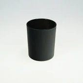 Siyah Cam Mumluk - Parlak Siyah Bardak 7x8.5cm + 75# Parlak Siyah Kapak (Plastik Halka) (200ml) - 6