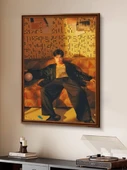 Gramofon Kayıt Saklama Fotoğraf Çerçevesi - Masif Ahşap Çam Siyah - 54x74cm - Model 2 - 5