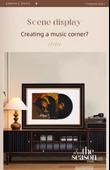 Gramofon Kayıt Saklama Fotoğraf Çerçevesi - Masif Ahşap Çam Siyah - 54x74cm - Model 2 - 10