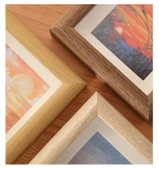 DIY El Yapımı Masa Duvar Fotoğraf Çerçevesi - 5 inç Yatay ve Dikey Çift Kullanım - Meşe - 12