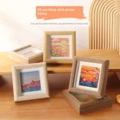 DIY El Yapımı Masa Duvar Fotoğraf Çerçevesi - 12 inç Yatay ve Dikey Çift Kullanım - Kahve Ahşap Rengi - 2