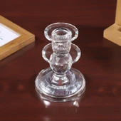 Kristal Cam Tek Mumlu Şamdan - 6*6cm - 4