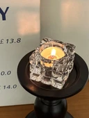 Buz Küpü Kristal Cam Şamdan - Buz Şamdan 2 - 5
