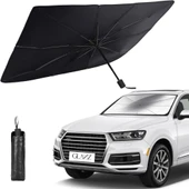 Glanz Araba Şemsiyesi Oto Katlanabilir Güneşlik Şemsiye Ön Cam Gölgelik Güneş Koruyucu 145-75cm - 1