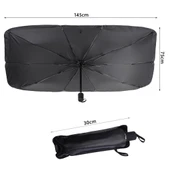 Glanz Araba Şemsiyesi Oto Katlanabilir Güneşlik Şemsiye Ön Cam Gölgelik Güneş Koruyucu 145-75cm - 4