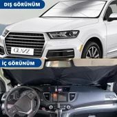 Glanz Araba Şemsiyesi Oto Katlanabilir Güneşlik Şemsiye Ön Cam Gölgelik Güneş Koruyucu 145-75cm - 3