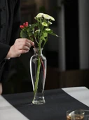 Şeffaf Cam Vazo - Mavi Alçak Model - 4