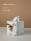 Reçine Masaüstü Dekorasyonu - Geyik Kafası Peçete Kutusu thumbnail 1