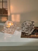 Buz Küpü Kristal Cam Şamdan - Buz Şamdan 2 - 6