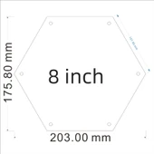 Akrilik Altıgen Manyetik Fotoğraf Çerçevesi - 16 inç (40.6cm) - (2+2)mm Kalınlık - 10