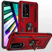Gpack Huawei P40 Pro Kılıf Tank Koruma Vega Standlı Yüzüklü Mıknatıslı - 3