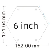 Akrilik Altıgen Manyetik Fotoğraf Çerçevesi - 16 inç (40.6cm) - (2+2)mm Kalınlık - 8