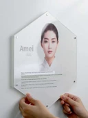 Akrilik Altıgen Manyetik Fotoğraf Çerçevesi - 16 inç (40.6cm) - (2+2)mm Kalınlık - 2