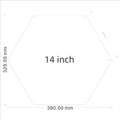 Akrilik Altıgen Manyetik Fotoğraf Çerçevesi - 16 inç (40.6cm) - (2+2)mm Kalınlık - 12