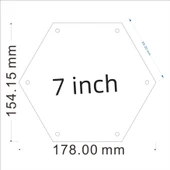 Akrilik Altıgen Manyetik Fotoğraf Çerçevesi - 16 inç (40.6cm) - (2+2)mm Kalınlık - 9