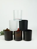 300ml Büyük Boy Cam Mum Kabı - Şeffaf Bardak 7 x 8.5cm 200ml - 2