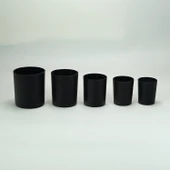 300ml Büyük Boy Cam Mum Kabı - İç Beyaz Bardak 6 x 7.3cm 150ml - 6