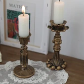 Fransız Retro Şamdan - Bronz - 2