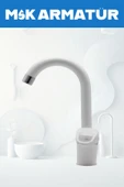 Beyaz Krom Baston Lavabo Bataryası Çeşmesi - 3