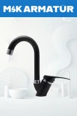 Siyah Krom Baston Lavabo Bataryası Çeşmesi - 2